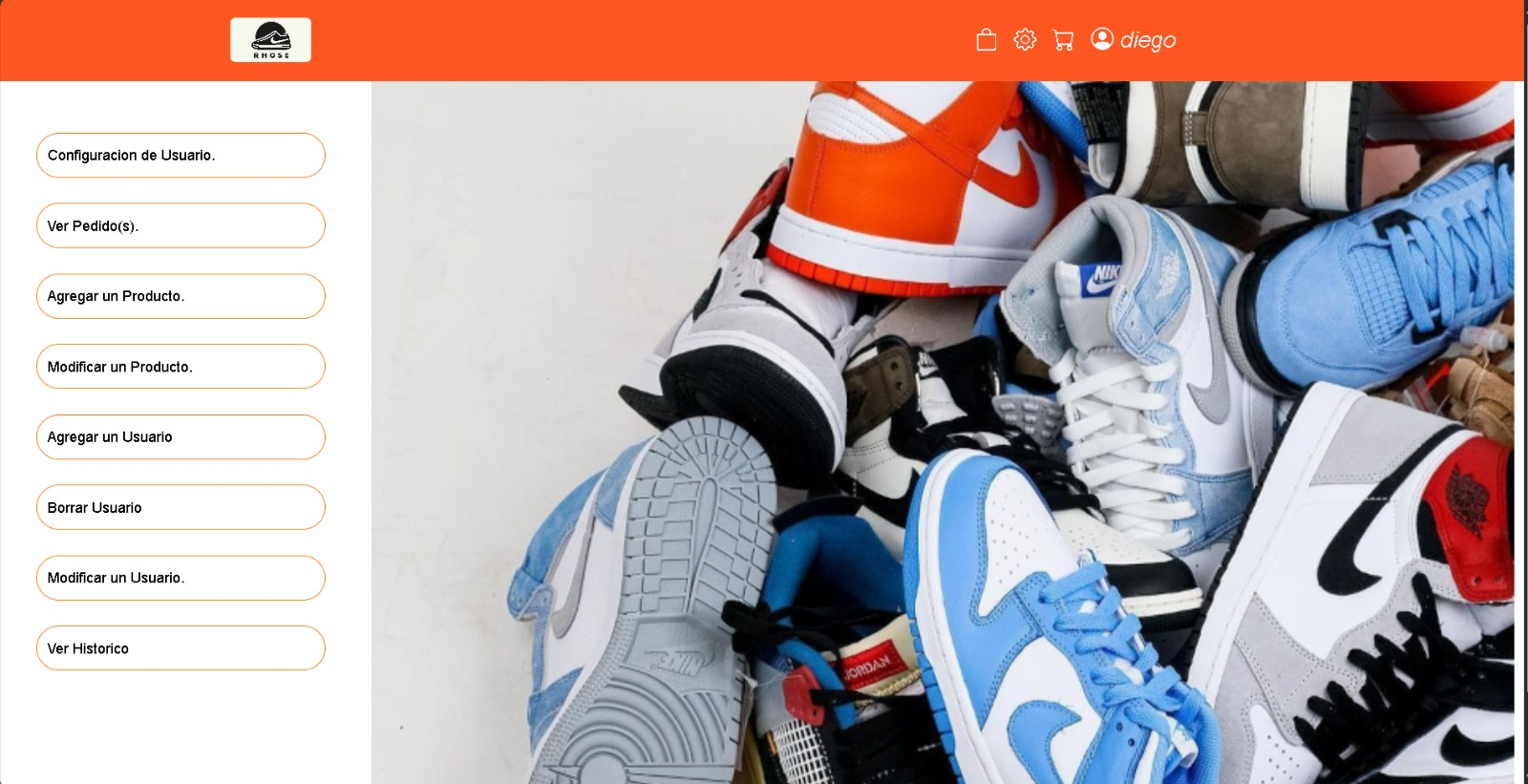 Screenshot of E-commerce sneakers project